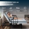 Adjustable Hospital Bed for Seniors Elderly with Mattress, Electric Lift Bed with Remote, Fall-Safe Frame&Meal Tray,Head&Foot Incline,Adjustable Bed Base for Safe Lying/Standing/Aid/Sitting,Twin