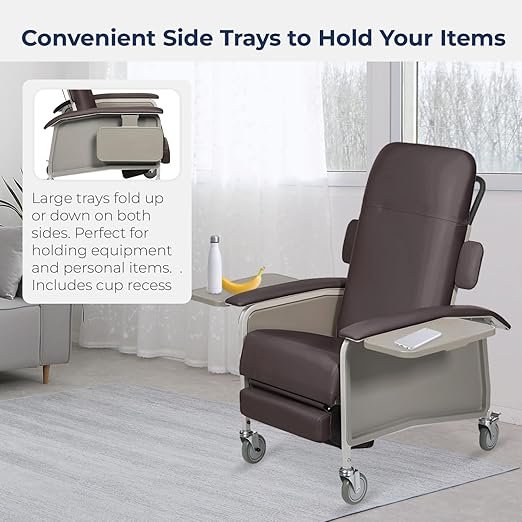 71yRT0-HgHL._SX522_ Drive Medical 4 Position Clinical Care Geri Chair Recliner, Reclining Padded Chair with Armrests, Chocolate