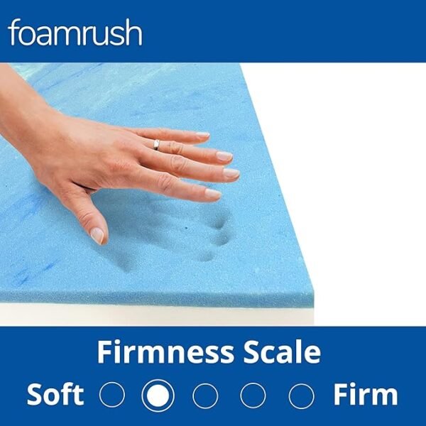 FoamRush 2" x 36" x 84" Hospital Bed, Gel Memory Foam Foam Replacement, Soft Support, Comfort, Pressure Relief, Made in USA, Travel Camper Trailer Truck, Cover Not Included