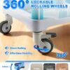 Medical Trolley Cart White with Laptop Tray & Oral Scanner Holder 220LBS, Mobile Rolling Workstation with Drawer & Lockable Wheels for Hospital Dental Clinic Beauty Salon Lab (White, with 1 Drawer)