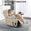 FUNECORP Big Man Power Lay Flat Lift Chair Oversized Recliner Dual Motor Heat Vibration for Elderly, Overstuffed Electric Extra Wide Recliners with Flip Arm Storage Cup Holders,USB Type C Charging