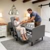 Leavader 3-in-1 Adjustable Hospital Bed with Dual Motors, Convertible to Wheelchair & Stretcher, Electric Nursing Bed with Remote, Safety Rails, Heavy Duty Elderly Home Care Bed