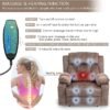 FUNECORP Big Man Power Lay Flat Lift Chair Oversized Recliner Dual Motor Heat Vibration for Elderly, Overstuffed Electric Extra Wide Recliners with Flip Arm Storage Cup Holders,USB Type C Charging