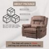 FUNECORP Big Man Power Lay Flat Lift Chair Oversized Recliner Dual Motor Heat Vibration for Elderly, Overstuffed Electric Extra Wide Recliners with Flip Arm Storage Cup Holders,USB Type C Charging