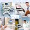 Medical Trolley Cart White with Laptop Tray & Oral Scanner Holder 220LBS, Mobile Rolling Workstation with Drawer & Lockable Wheels for Hospital Dental Clinic Beauty Salon Lab (White, with 1 Drawer)