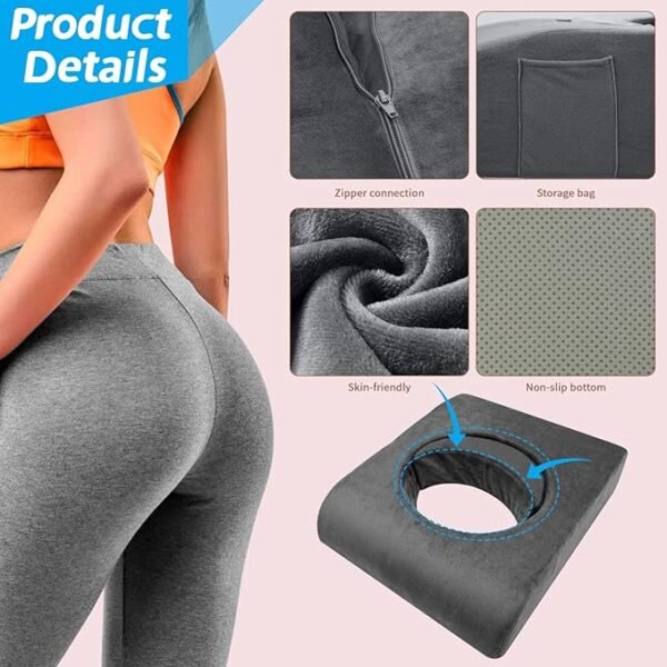 BBL Cushion, Tri-Fold BBL Pillow After Surgery for Sleeping, Adjustable-Size Hip Opening, Flexible Disassembly and Placement, Colchon para BBL with Hole, Enhance Comfort Soft Sponge Support