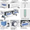 Advanced 5-Function Full Electric Hospital Bed,90% Pre-Installed,Adjustable Height ICU Medical Bed for Home Use with 4.7" Waterproof Mattress,5" Large Locking Casters,IV Pole,550LBS Loading