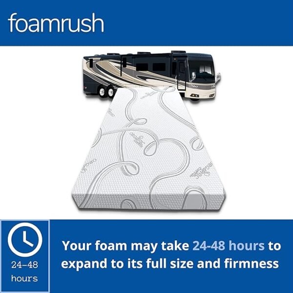 FoamRush 2" x 36" x 84" Hospital Bed, Gel Memory Foam Foam Replacement, Soft Support, Comfort, Pressure Relief, Made in USA, Travel Camper Trailer Truck, Cover Not Included