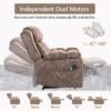 FUNECORP Big Man Power Lay Flat Lift Chair Oversized Recliner Dual Motor Heat Vibration for Elderly, Overstuffed Electric Extra Wide Recliners with Flip Arm Storage Cup Holders,USB Type C Charging