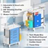 81N99B1cV+L._AC_SX679_ Medical Crash Cart | Emergency Rolling Trolley with 5 Locking Drawers | Hospital Procedure & Lab Utility Cart w/IV Pole, CPR Board, Defib Shelf & Power Strip | Mobile Workstation for Dental & Clinic