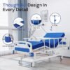 Premium Full Electric Hospital Bed for Home Use, 5 Function Medical Bed with 4.7” Foam Mattress, Height Adjustable, Central Locking System, Includes Sheets (2X) (5 Function)
