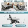 Adjustable Hospital Bed for Seniors Elderly with Mattress, Electric Lift Bed with Remote, Fall-Safe Frame&Meal Tray,Head&Foot Incline,Adjustable Bed Base for Safe Lying/Standing/Aid/Sitting,Twin