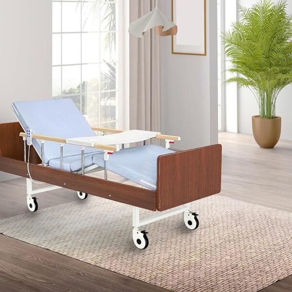 Fully Electric Hospital Bed for Home Care, 76.8" x 37.8", 0–75° Backrest & 0–35° Knee, 660 lb Capacity (SWL), with Rails, Waterproof Mattress, Locking Casters