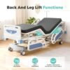 Advanced 5-Function Full Electric Hospital Bed,90% Pre-Installed,Adjustable Height ICU Medical Bed for Home Use with 4.7" Waterproof Mattress,5" Large Locking Casters,IV Pole,550LBS Loading