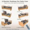 Rotating Hospital Medica Bed for Elderly Senior Disabled, Electric 90°Rotating Home Care Nursing Bed with Adjustable Lateral Tilt & Backrest Leg Height, with 4inch Mattress, 550lbs (Left rotat)