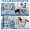 3 Tier ABS Medical Cart Stunning Grey | Rolling Esthetician 330lb Capacity Trolley with Lockable Casters | Supply Mobile Station for Clinics, Labs, Dental & Beauty Spas