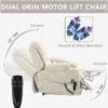 FUNECORP Big Man Power Lay Flat Lift Chair Oversized Recliner Dual Motor Heat Vibration for Elderly, Overstuffed Electric Extra Wide Recliners with Flip Arm Storage Cup Holders,USB Type C Charging