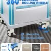 Medical Rolling Storage Crash Cart with Wheels & Drawers, Hospital Mobile Ultrasound cart with 5 Drawers & Power Strip,IV Pole,Needle Disposal,O2 Holder,Nursing Emergency Cart for Hospital, Clinic