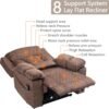 FUNECORP Big Man Power Lay Flat Lift Chair Oversized Recliner Dual Motor Heat Vibration for Elderly, Overstuffed Electric Extra Wide Recliners with Flip Arm Storage Cup Holders,USB Type C Charging