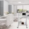 Mount Plus MT01 2 Tier Mobile Medical Cart Trolley with Drawer, Trash Cans, Waste Bowl | Beauty Salon Rolling Trolley with 360° Rotate Wheels | Heavy Duty Utility Cart for Hospital Dental Clinic