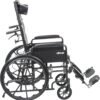 Drive Medical SSP16RBDFAV Silver Sport Recliner, Vinyl Upholstery, 16" Wide Seat, Hydraulic Reclining Mechanism, Carbon Steel Frame, Composite Mag-Style Wheels, 8" Front Casters, Padded Armrests