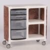 IPU Dialysis Supply Cart - White PVC - 2 Shelves - 44 lbs - 33.5" H x 33" W x 14.5" D - Easy-Maneuver Casters
