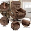 FUNECORP Big Man Power Lay Flat Lift Chair Oversized Recliner Dual Motor Heat Vibration for Elderly, Overstuffed Electric Extra Wide Recliners with Flip Arm Storage Cup Holders,USB Type C Charging