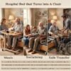 Rotating Hospital Medica Bed for Elderly Senior Disabled, Electric 90°Rotating Home Care Nursing Bed with Adjustable Lateral Tilt & Backrest Leg Height, with 4inch Mattress, 550lbs (Left rotat)