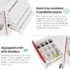 Medication Bins Cart with 200 Bins, 10 Drawers - Dual-Sided Open, 50 Medicine Boxes, Hidden Sub Workbench, Silent Casters, Container, 2 Trash Bin-Medical Crash Cart for Clinic, Hospital and Lab