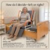 Rotating Hospital Medica Bed for Elderly Senior Disabled, Electric 90°Rotating Home Care Nursing Bed with Adjustable Lateral Tilt & Backrest Leg Height, with 4inch Mattress, 550lbs (Left rotat)