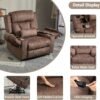 FUNECORP Big Man Power Lay Flat Lift Chair Oversized Recliner Dual Motor Heat Vibration for Elderly, Overstuffed Electric Extra Wide Recliners with Flip Arm Storage Cup Holders,USB Type C Charging