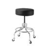 VivaComfort Black Medical Stool, Adjustable Height Rolling Doctor Stool, 300 lbs. Weight Capacity