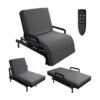 Adjustable Hospital Bed for Seniors Elderly with Mattress, Electric Lift Bed with Remote, Fall-Safe Frame&Meal Tray,Head&Foot Incline,Adjustable Bed Base for Safe Lying/Standing/Aid/Sitting,Twin