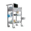 3 Tier ABS Medical Cart Stunning Grey | Rolling Esthetician 330lb Capacity Trolley with Lockable Casters | Supply Mobile Station for Clinics, Labs, Dental & Beauty Spas