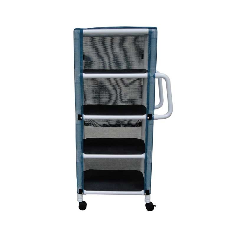 MJM International 325-4C Four Shelf Mini Cart with Cover, Royal Blue/Forest Green/Mauve