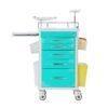 Medical-Cart Medical Cart,Emergency Rolling Crash Cart with CPR Board,Adjustable IV Pole&O2 Holder,Silent Casters,Mobile Emergency Medical Cart with Drawer Dividers for Hospital Clinic Nursing Facilities (Red)