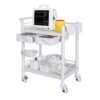 Medical-Carts Medical Carts with Wheels 2 Tier Mobile Beauty Cart 220 LBS Capacity Hospital Trolley Cart Dental Clinic