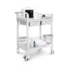 Mobile Medical Cart, 2 Tier Trolley 120 Lbs, with 2 Drawers Carts, Beauty Salon Rolling Trolley with Dirt Buckets, 360° Rotate Wheels, Heavy Duty Medical Utility Cart for Hospital Dental Clinic