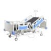 Premium 5 Function Full Electric ICU Hospital Bed with 4.7" Mattress for Home Use-17.7" - 29.5" Height Range-CPR One-Click Recovery-5" Casters, 550LBS Loading, Adjustable Medical Bed Frame-Navy