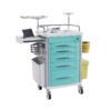 Rolling Crash Cart Medical with Drawers - Adjustable IV Pole, Silent Casters, Needle Disposal Holder, Trash Bin, O2 Holder, Utility Trolley Cart for Clinic, Hospital, Salon, Lab