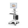 White Mobile Medical Trolley Dental Cart with Pneumatic Arm & Oral Scanner Holder | 360° lockable wheels, 30kg Load tray,Hiddern cable management, mobile cart for dental,hospital,beauty salon,sit/stand use