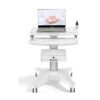 Medical Trolley Cart White with Laptop Tray & Oral Scanner Holder 220LBS, Mobile Rolling Workstation with Drawer & Lockable Wheels for Hospital Dental Clinic Beauty Salon Lab (White, with 1 Drawer)