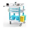 Medical Trolley Cart White with Laptop Tray & Oral Scanner Holder 220LBS, Mobile Rolling Workstation with Drawer & Lockable Wheels for Hospital Dental Clinic Beauty Salon Lab (White, with 1 Drawer)