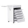 Professional Medical Cart with 150 lbs Capacity – Adjustable Height Rolling Trolley for Hospital, Dental Clinic, Beauty Salon – 360° Silent Lockable Wheels (with 7 Drawers/White)