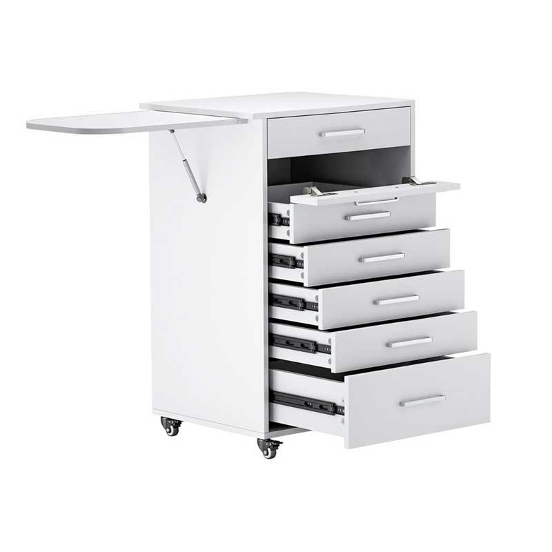 Professional Medical Cart with 150 lbs Capacity – Adjustable Height Rolling Trolley for Hospital, Dental Clinic, Beauty Salon – 360° Silent Lockable Wheels (with 7 Drawers/White)