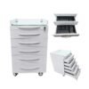 Dental Assistant's Mobile Cabinet 5 Drawer Office File Storage Cart Mobile Utility Storage Cart Stainless Steel Moving Side Cabinet with 2 Pallets Lock Wheels for Dental Medical Office