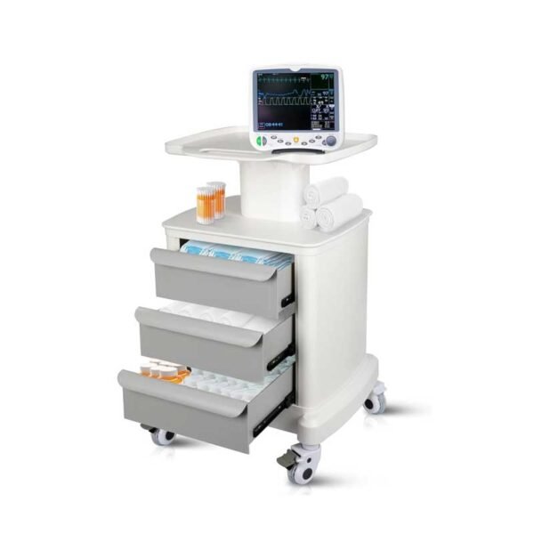 light Rolling Medical Cart with Wheels and Drawers Mobile Trolley Carts Professional Ultrasound Cart with Caster Wheels for Hospitals, Offices, Clinics, Bedrooms, and Beauty Practices