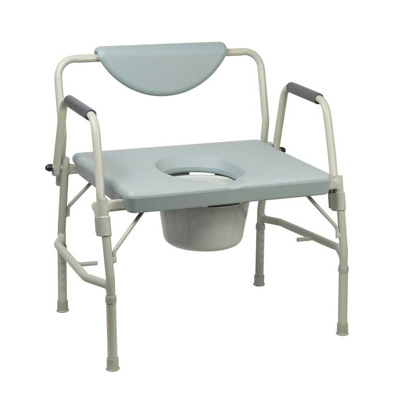 McKesson Heavy-Duty Bariatric Commode Chair with 12 qt Bucket, 1000 lbs Weight Capacity, 23 1/4 in Seat Width, 1 Count