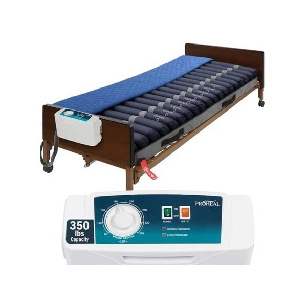 Low Air Loss Alternating Pressure Mattress - Cell On Cell Base - Pressure Mattress for Bed Sores with Silent Air Pump - Hospital Bed for Stages I-III - 36” x 80” x 8”