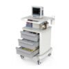 white-grey Rolling Medical Cart with Wheels and Drawers Mobile Trolley Carts Professional Ultrasound Cart with Caster Wheels for Hospitals, Offices, Clinics, Bedrooms, and Beauty Practices